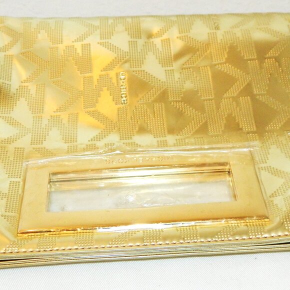 Michael Kors Gold Metallic Over-sized Wallet Clutch - Picture 7 of 10
